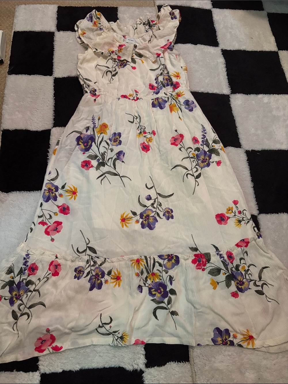 Old Navy White Floral Button-Front Dress